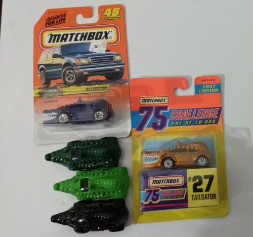 FIVE TAILGATOR ALLIGATOR MATCHBOX CARS